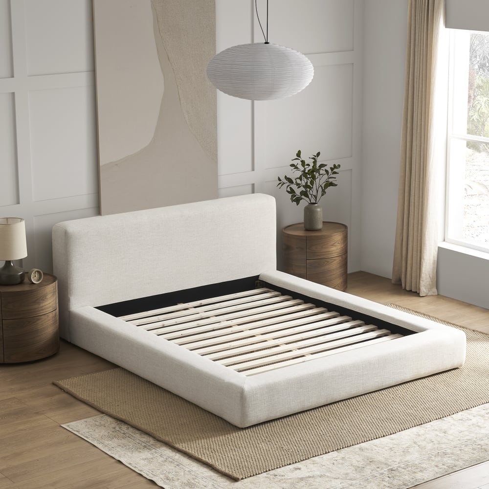 Solimo Medusa Engineered Wood Queen Size Bed Without Storage - (Walnut Finish_Brown)
